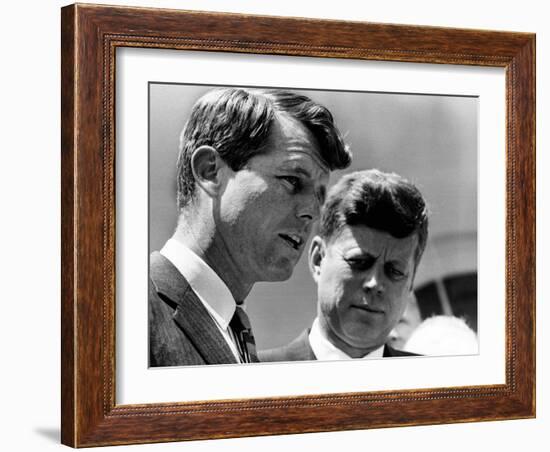 Pres John Kennedy and Attorney General Robert Kennedy at Ceremonies Honoring African Americans-null-Framed Photo