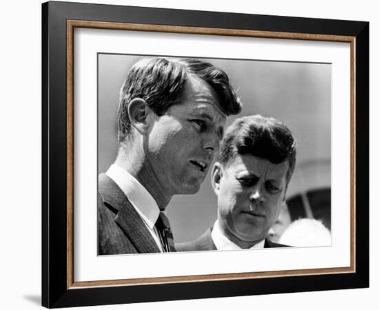 Pres John Kennedy and Attorney General Robert Kennedy at Ceremonies Honoring African Americans-null-Framed Photo