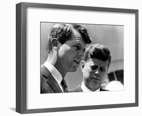 Pres John Kennedy and Attorney General Robert Kennedy at Ceremonies Honoring African Americans-null-Framed Photo