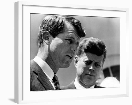 Pres John Kennedy and Attorney General Robert Kennedy at Ceremonies Honoring African Americans-null-Framed Photo