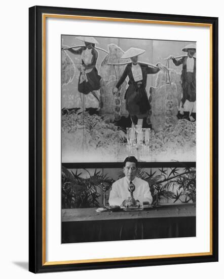 Pres.Ngo Dinh Diem at Presidential Palace on 7th Anniv. as President-John Dominis-Framed Premium Photographic Print