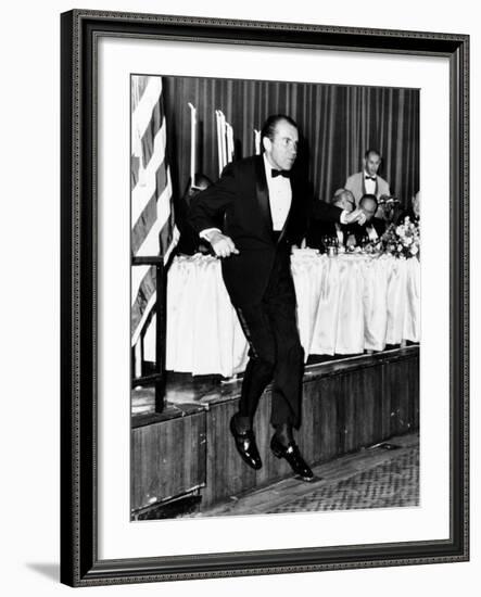 Pres Richard Nixon at Memorial Dinner in Honor of Late Pres Dwight D Eisenhower, Oct 14, 1969-null-Framed Photo