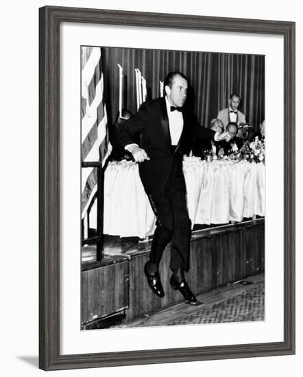 Pres Richard Nixon at Memorial Dinner in Honor of Late Pres Dwight D Eisenhower, Oct 14, 1969-null-Framed Photo