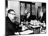 Pres Richard Nixon, Secy of State William Rogers and Henry Kissinger at Breakfast Meeting-null-Mounted Photo