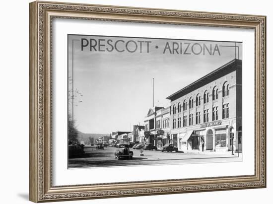 Prescott, Arizona - Montezuma St, Whiskey Row - Lantern Press-Lantern Press-Framed Art Print