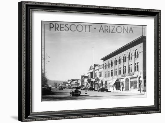 Prescott, Arizona - Montezuma St, Whiskey Row - Lantern Press-Lantern Press-Framed Art Print