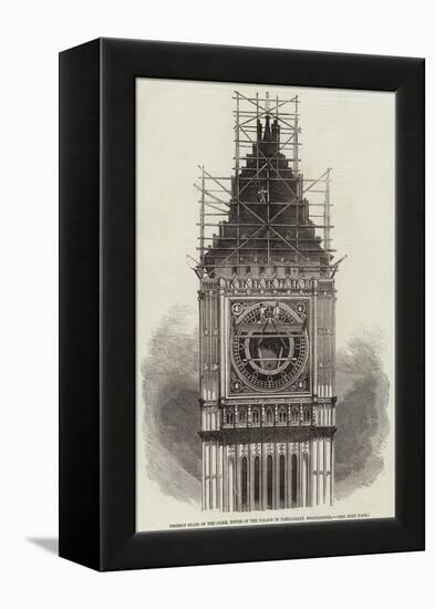 Present State of the Clock Tower of the Palace of Parliament, Westminster-null-Framed Premier Image Canvas