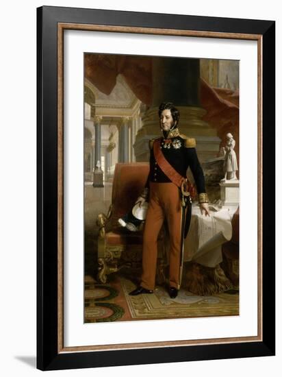 Présentant les plans d'installation des galeries historiques dans l'aile du Midi du château de-Franz Xaver Winterhalter-Framed Giclee Print