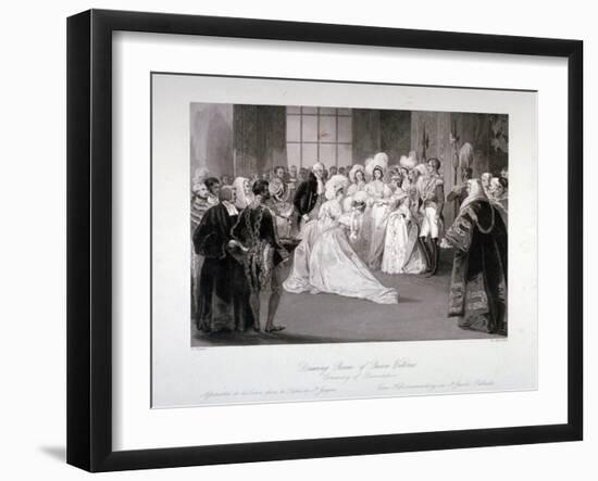 Presentation Ceremony in St James's Palace, Westmister, London, C1840-Harden Sidney Melville-Framed Giclee Print