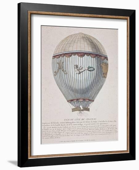 Présentation de la "Montgolfière" de Pilâtre du Rosier lachée à Versailles, le 23 juin 1784 en-null-Framed Giclee Print