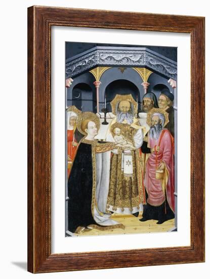 Presentation of Jesus at the Temple, Altarpiece from Verdu, 1432-34-Jaume Ferrer II-Framed Giclee Print