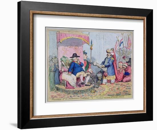 Presentation of Mahometan Credentials, or the Final Resource of the French Atheist, 1793-James Gillray-Framed Giclee Print