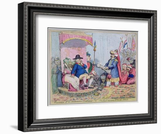 Presentation of Mahometan Credentials, or the Final Resource of the French Atheist, 1793-James Gillray-Framed Giclee Print