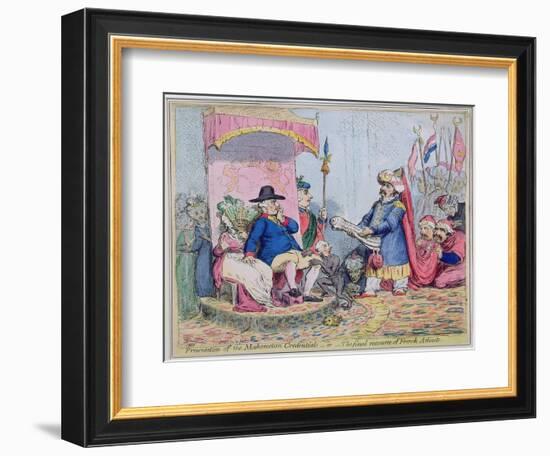 Presentation of Mahometan Credentials, or the Final Resource of the French Atheist, 1793-James Gillray-Framed Giclee Print