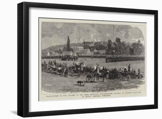 Presentation of New Colours to the Third Battalion Worcestershire Regiment by Countess Beauchamp--Framed Giclee Print