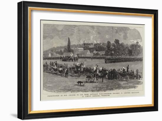 Presentation of New Colours to the Third Battalion Worcestershire Regiment by Countess Beauchamp-null-Framed Giclee Print
