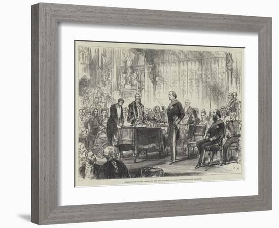 Presentation of the Freedom of the City of London to Lords Beaconsfield and Salisbury-Charles Robinson-Framed Giclee Print