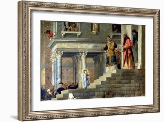 Presentation of the Virgin at the Temple, 1534-38 (Detail)-Titian (Tiziano Vecelli)-Framed Giclee Print