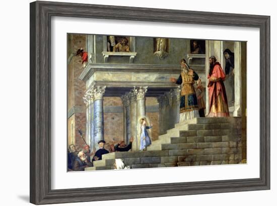 Presentation of the Virgin at the Temple, 1534-38 (Detail)-Titian (Tiziano Vecelli)-Framed Giclee Print