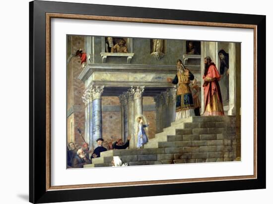 Presentation of the Virgin at the Temple, 1534-38 (Detail)-Titian (Tiziano Vecelli)-Framed Giclee Print