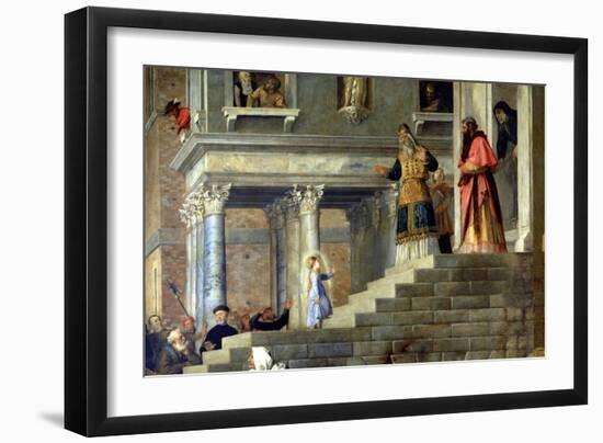 Presentation of the Virgin at the Temple, 1534-38 (Detail)-Titian (Tiziano Vecelli)-Framed Giclee Print