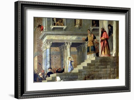 Presentation of the Virgin at the Temple, 1534-38 (Detail)-Titian (Tiziano Vecelli)-Framed Giclee Print