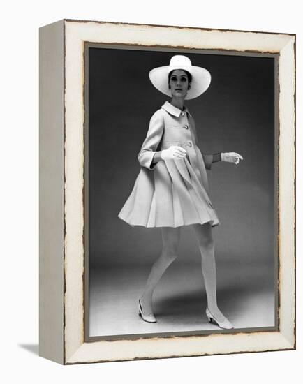 Presentation on February 19, 1967 of Fashion by Jacques Heim, Paris : Dress Coat with Hat-null-Framed Stretched Canvas