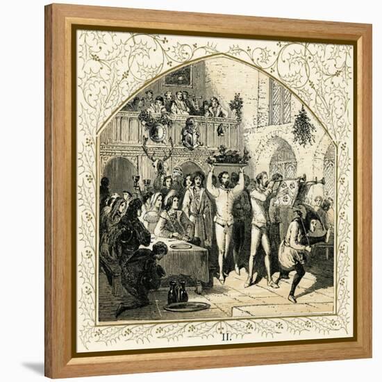 Presenting the boar 's head-Myles Birket Foster-Framed Premier Image Canvas