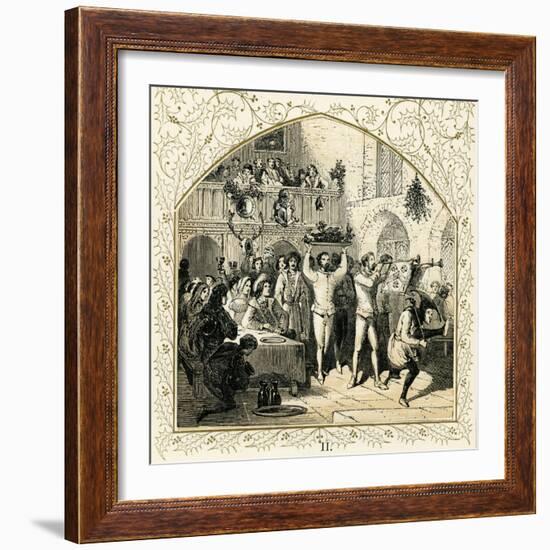 Presenting the boar 's head-Myles Birket Foster-Framed Giclee Print