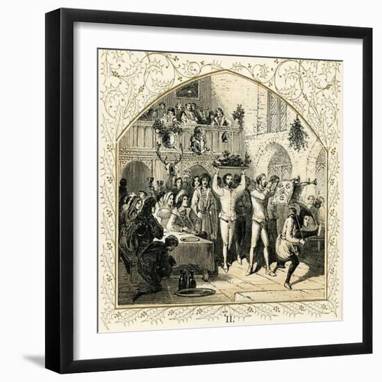 Presenting the boar 's head-Myles Birket Foster-Framed Giclee Print