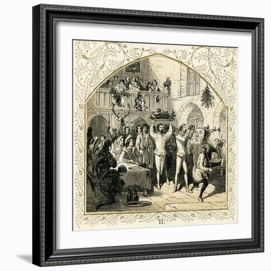 Presenting the boar 's head-Myles Birket Foster-Framed Giclee Print