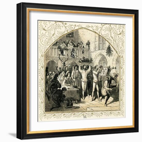 Presenting the boar 's head-Myles Birket Foster-Framed Giclee Print