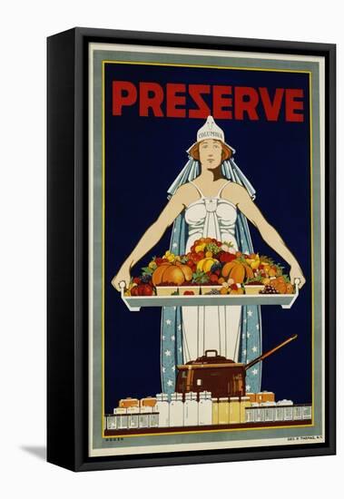 Preserve War Effort Poster with Figure of Columbia-null-Framed Premier Image Canvas