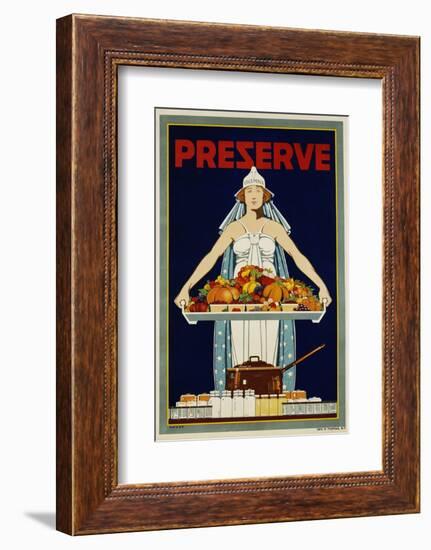 Preserve War Effort Poster with Figure of Columbia-null-Framed Photographic Print