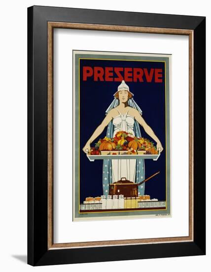 Preserve War Effort Poster with Figure of Columbia-null-Framed Photographic Print