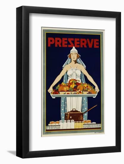 Preserve War Effort Poster with Figure of Columbia-null-Framed Photographic Print