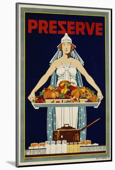 Preserve War Effort Poster with Figure of Columbia-null-Mounted Photographic Print