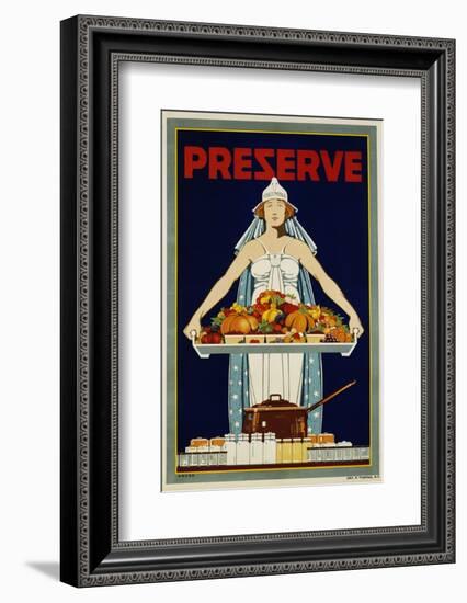 Preserve War Effort Poster with Figure of Columbia-null-Framed Photographic Print