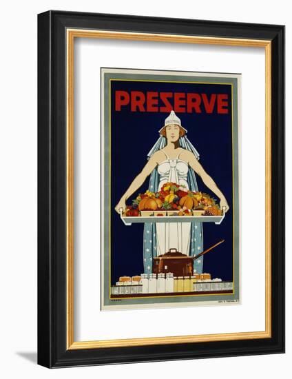 Preserve War Effort Poster with Figure of Columbia-null-Framed Photographic Print