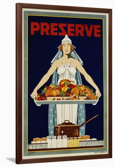 Preserve War Effort Poster with Figure of Columbia-null-Framed Photographic Print