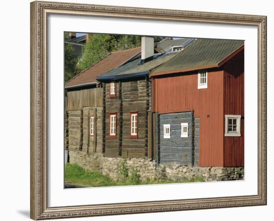 Preserved Miners' Houses, World Heritage Site of Roros, Trondelag, Norway, Scandinavia, Europe-Anthony Waltham-Framed Photographic Print