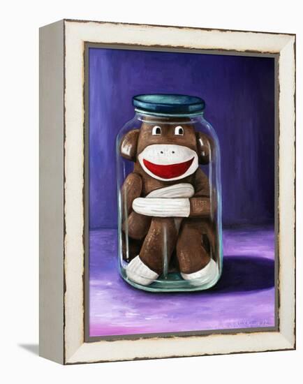 Preserving Childhood Sock Monkey-Leah Saulnier-Framed Premier Image Canvas