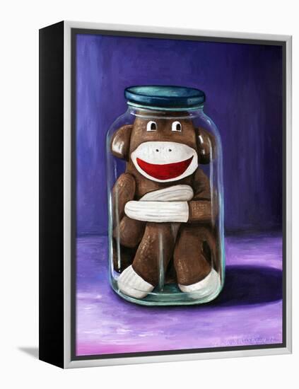 Preserving Childhood Sock Monkey-Leah Saulnier-Framed Premier Image Canvas