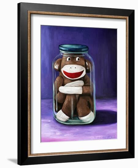 Preserving Childhood Sock Monkey-Leah Saulnier-Framed Giclee Print