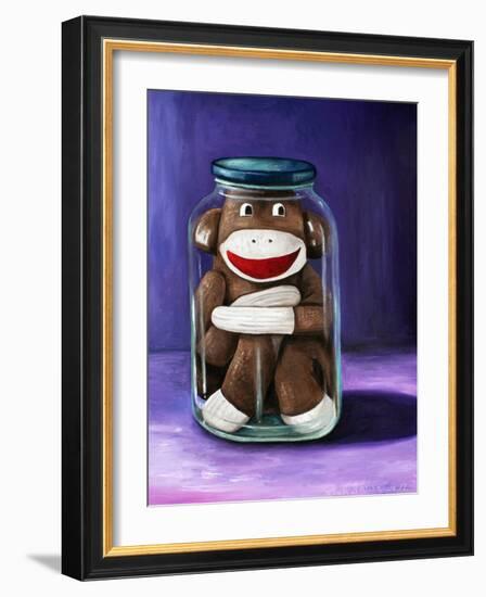 Preserving Childhood Sock Monkey-Leah Saulnier-Framed Giclee Print