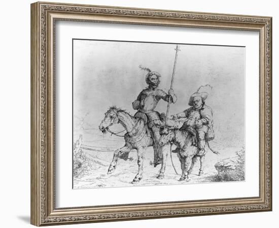 President Abraham Lincoln and General Benjamin F. Butler as Don Quiote and Pancho-Adalbert John Volck-Framed Giclee Print