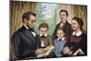 President Abraham Lincoln and His Family Reading a Book in the White House-null-Mounted Giclee Print