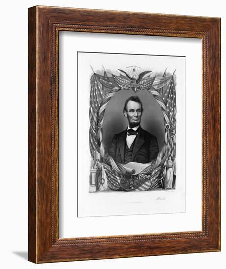 President Abraham Lincoln engraving.-Vernon Lewis Gallery-Framed Premium Giclee Print