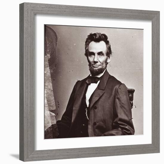 President Abraham Lincoln's Second Inauguration, Wearing a Coat Crafted For Him by Brooks Brothers-Mathew Brady-Framed Photographic Print