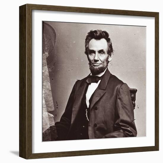 President Abraham Lincoln's Second Inauguration, Wearing a Coat Crafted For Him by Brooks Brothers-Mathew Brady-Framed Photographic Print